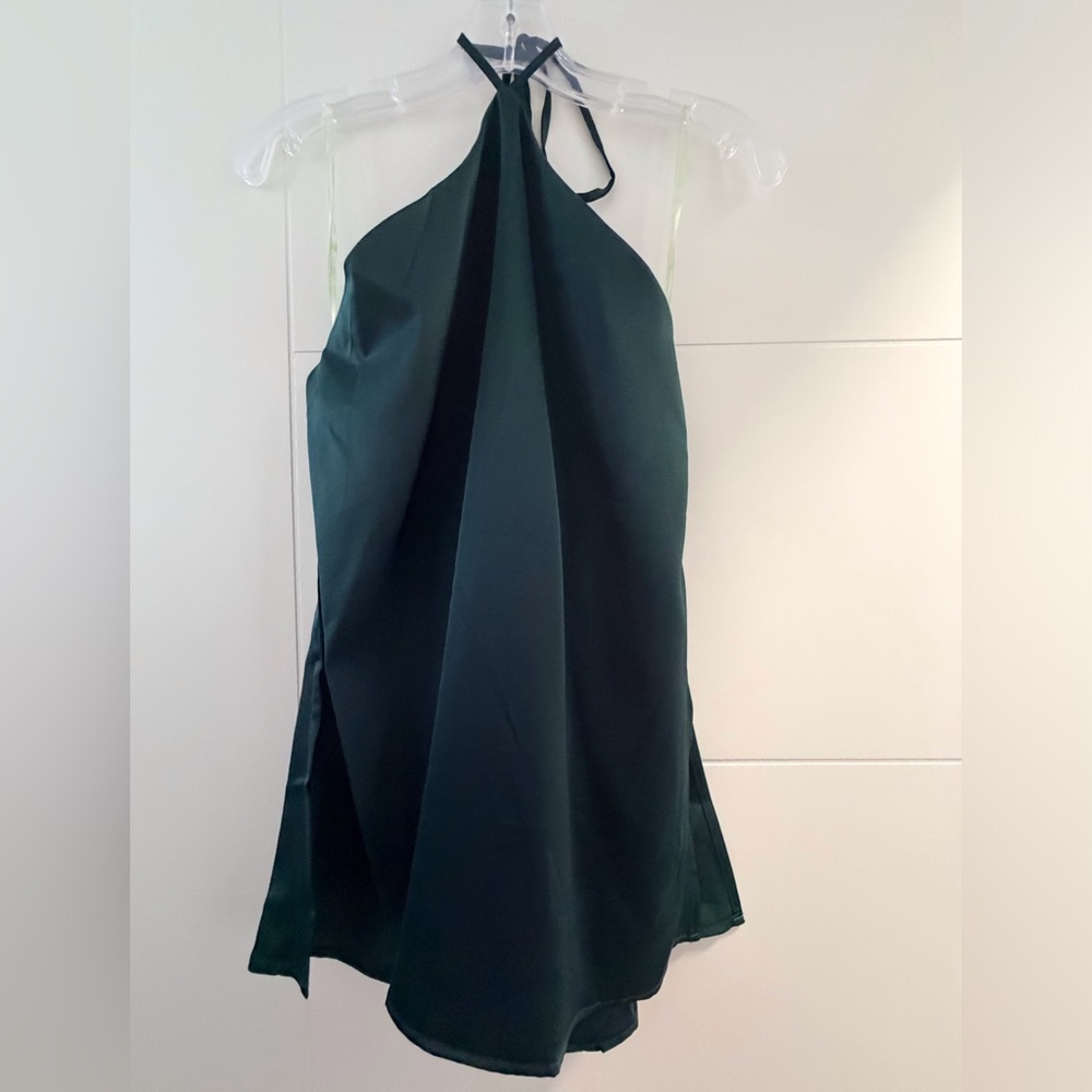 Forest Green Halter Neck Shirt